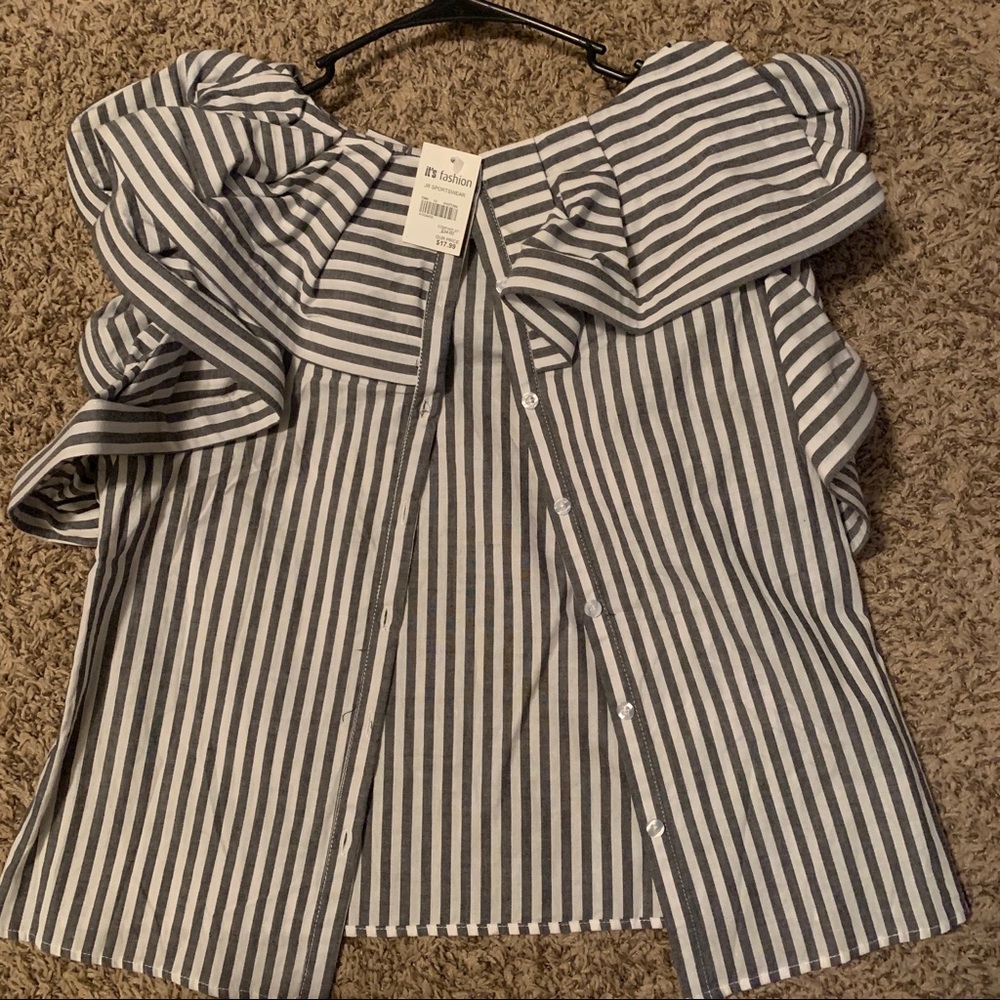 Stripe Ruffle Blouse - Picture 3 of 3